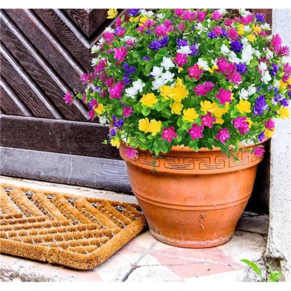 8 Bundles Artificial Flowers Lifelike No Fade UV Resistant Fake Plastic Flowers - Picture 7 of 7